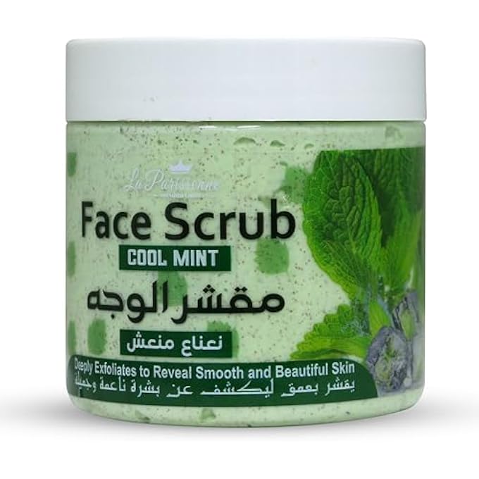 ECOLYTE+ FACE SCRUB LA PARISIENNE, DEEPLY EXFOLIATES, REVEAL SMOOTH & BEAUTIFUL SKIN, EXFOLIATING SCRUB, FACIAL EXFOLIANT, MOISTURIZING, GLOWING SKIN - (COOL MINT, 500 ML) - Image 1
